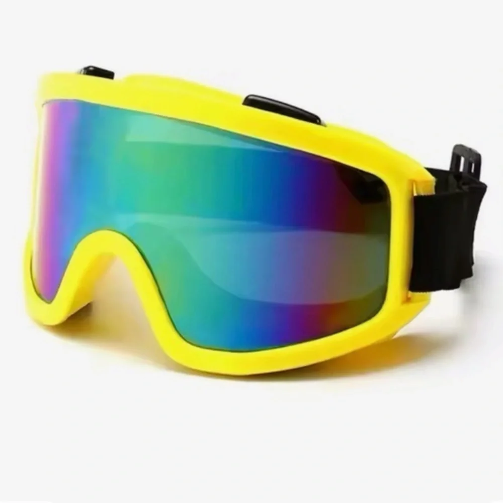 New Yellow Ski Goggles with Rainbow Lens kids one size
